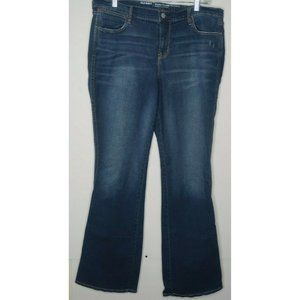 Old Navy Micro-Flare Mid Rise Jeans Women's Size 14 Medium Wash Stretch Distress